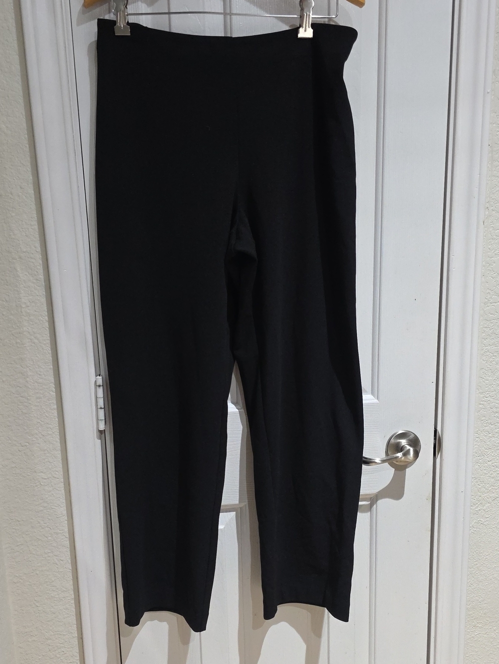 Alex Evning Black Women's Pull-On Straight-Leg Pants Size  L